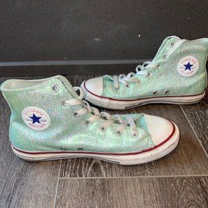 Converse Mint Green Sparkle Chuck Taylor All Star High Top Sneakers Women Sz 5